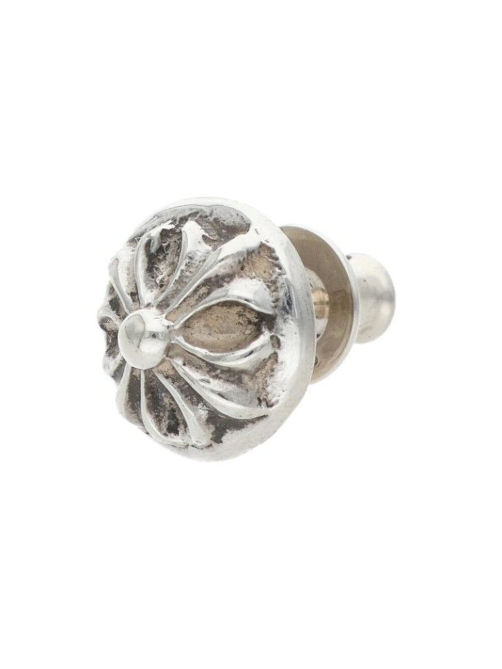 Chrome Hearts Stud Crsbll Cross Ball Silver Earrings